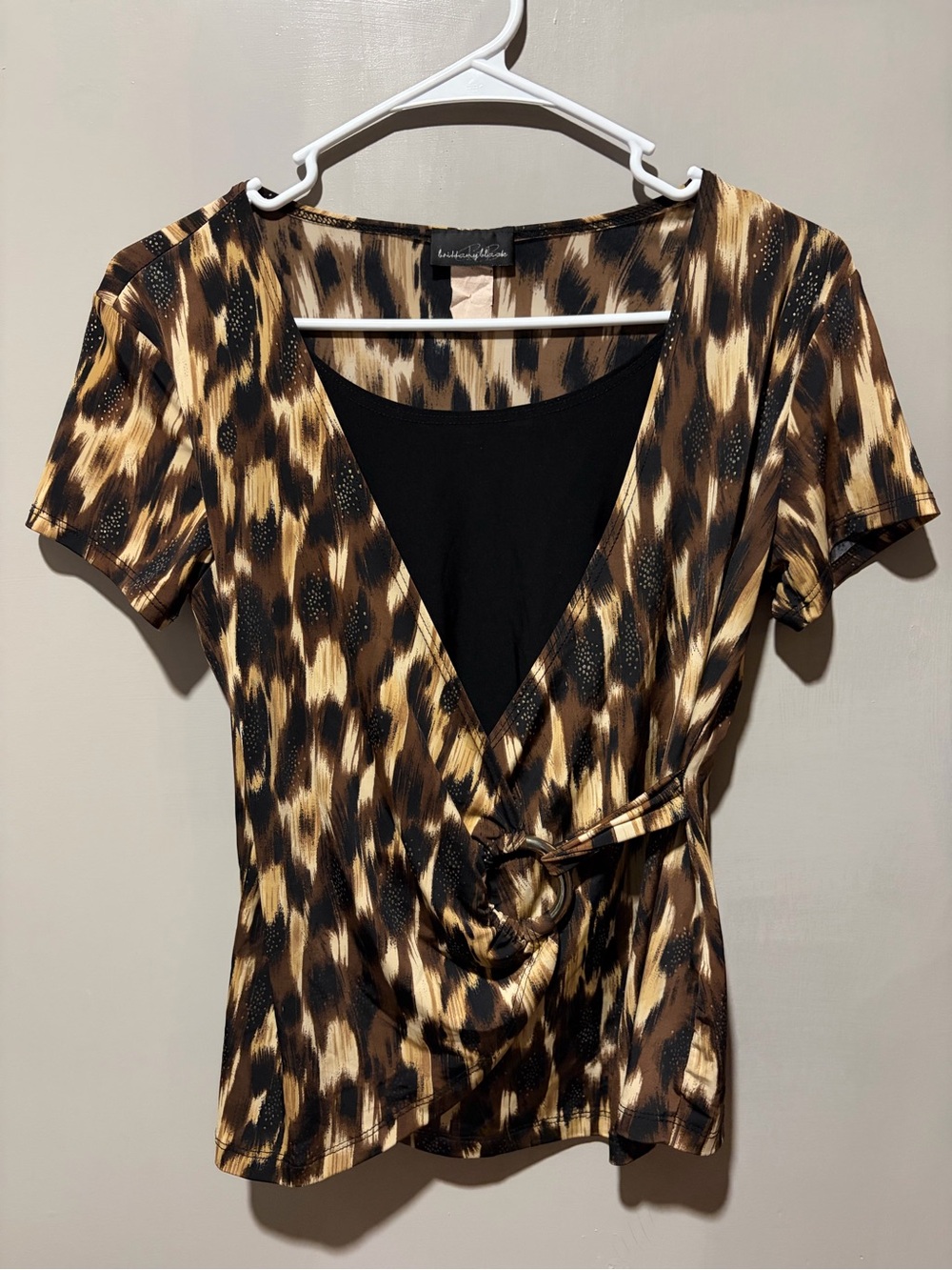 Brittany black brown tan dress shirt women’s size small